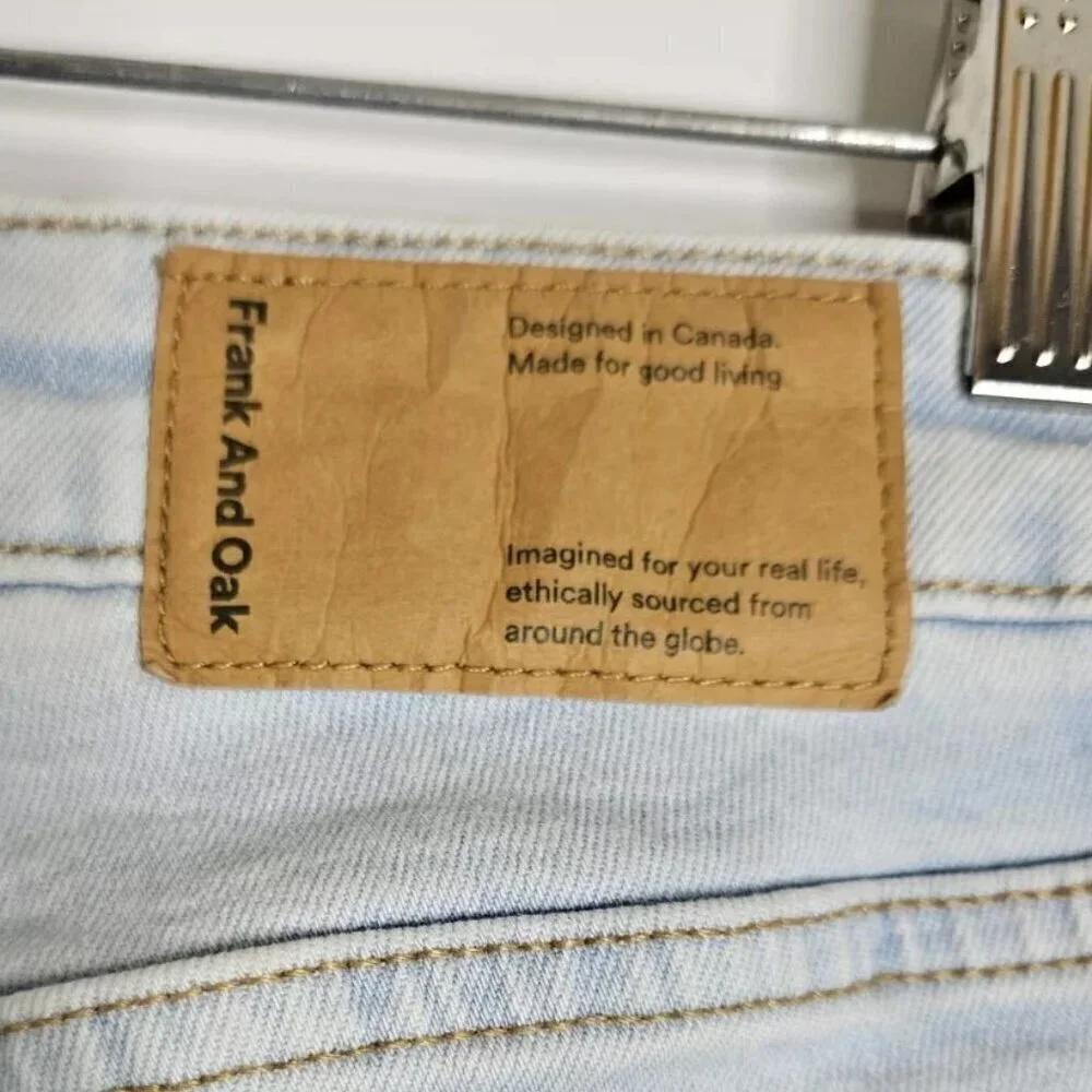 Frank & Oak Debbie Blue Skinny Jeans Mid-Rise Denim Light Wash Womens Size 27